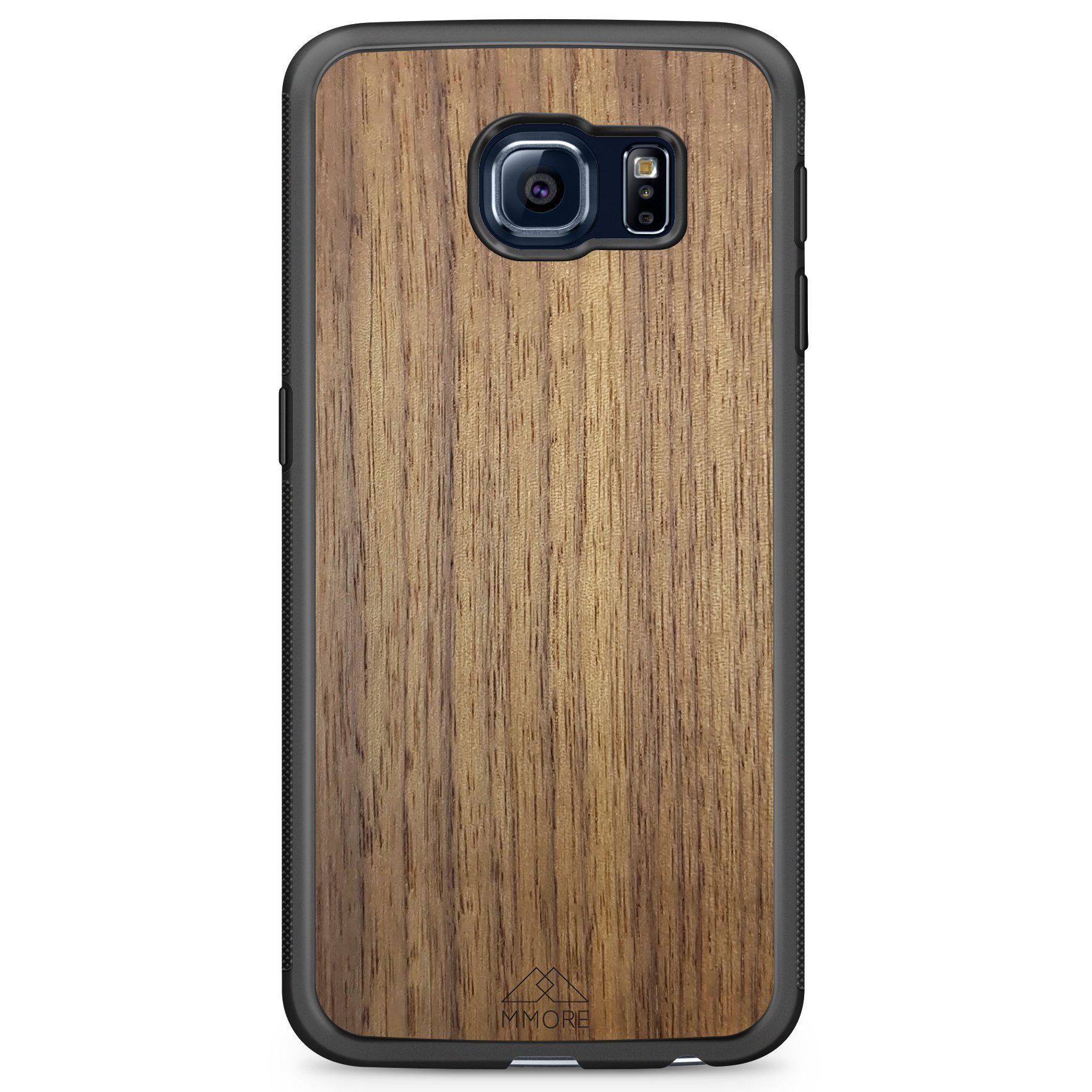 Handcrafted American Walnut phone case showcasing unique wood grain and elegant design, perfect for modern smartphones.