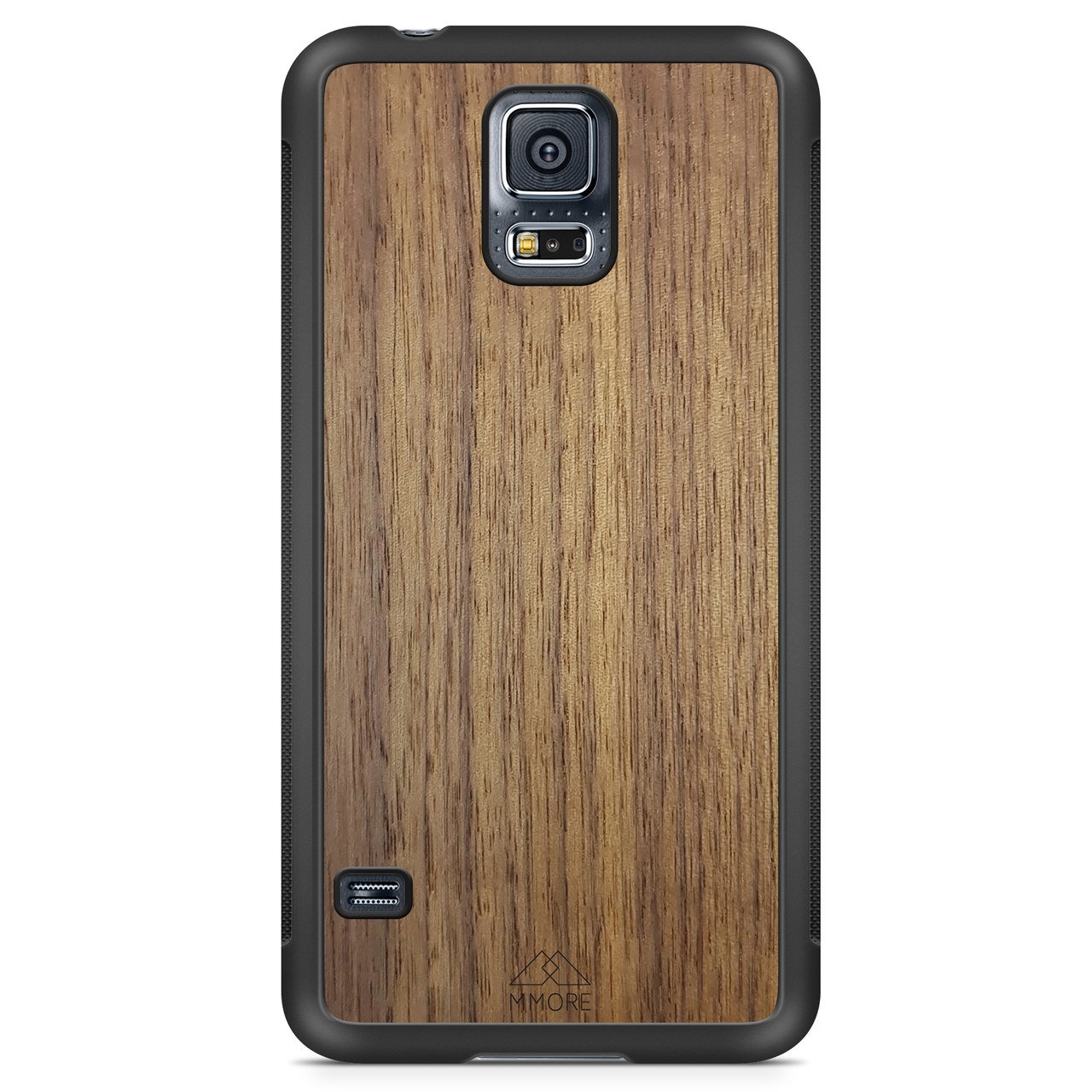 Handcrafted American Walnut phone case showcasing unique wood grain and elegant design, perfect for modern smartphones.