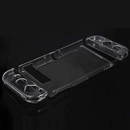 AMZER 4 in 1 Crystal Hard Shell Case for Nintendo Switch, showcasing its clear design and reinforced corners for maximum protection.