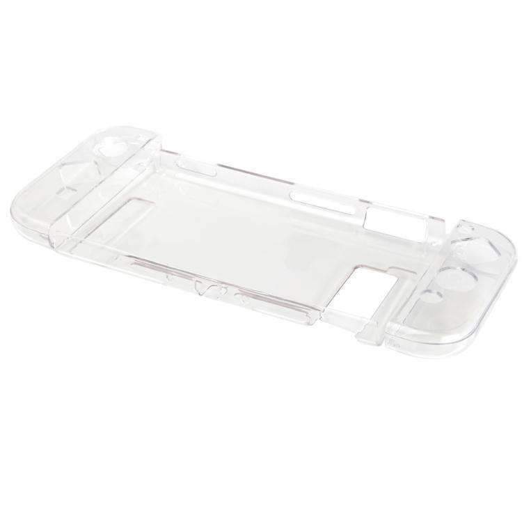 AMZER 4 in 1 Crystal Hard Shell Case for Nintendo Switch, showcasing its clear design and reinforced corners for maximum protection.