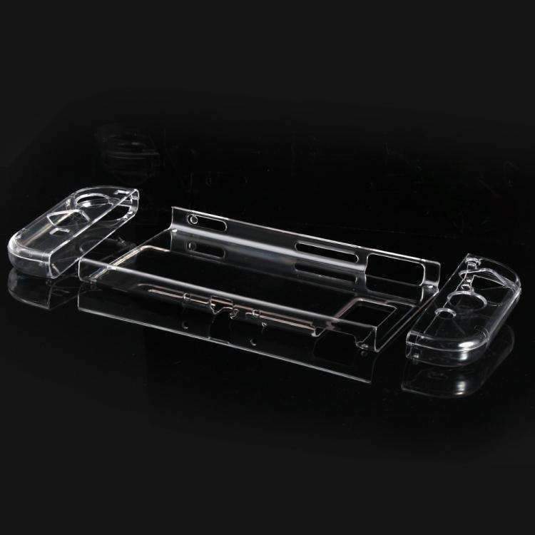 AMZER 4 in 1 Crystal Hard Shell Case for Nintendo Switch, showcasing its clear design and reinforced corners for maximum protection.