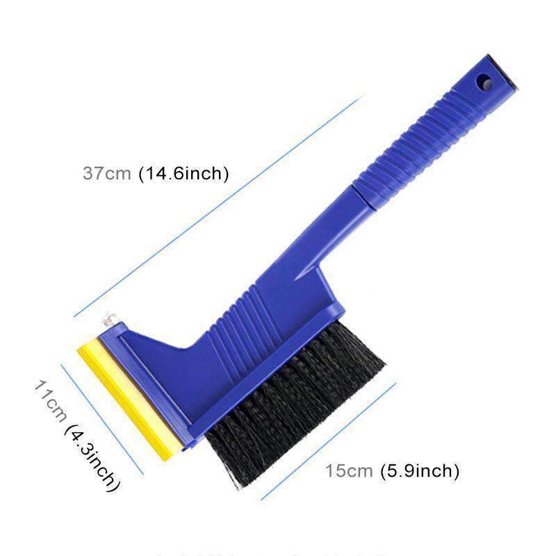 AMZER® 5 in 1 Car Snow Shovel with nylon bristles and safety hammer, designed for winter snow and ice removal.