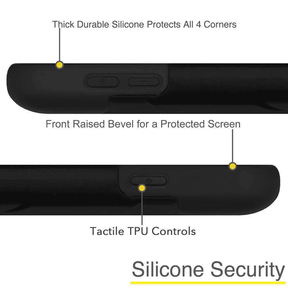 AMZER Double Layer Hybrid Kickstand Case for Samsung GALAXY Core Prime, showcasing its rugged design and built-in kickstand in black color.