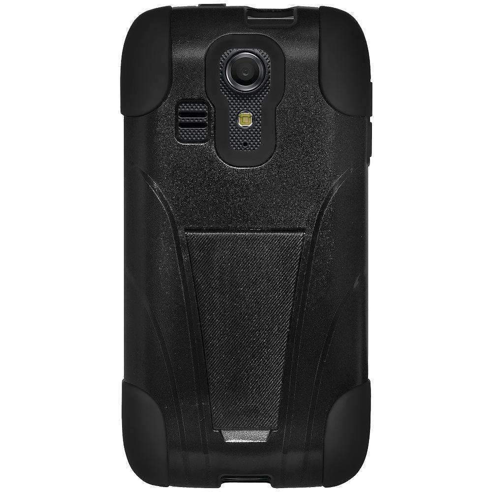 AMZER Double Layer Hybrid Kickstand Case for Kyocera Hydro Vibe C6725, featuring dual-layer protection and a built-in kickstand.