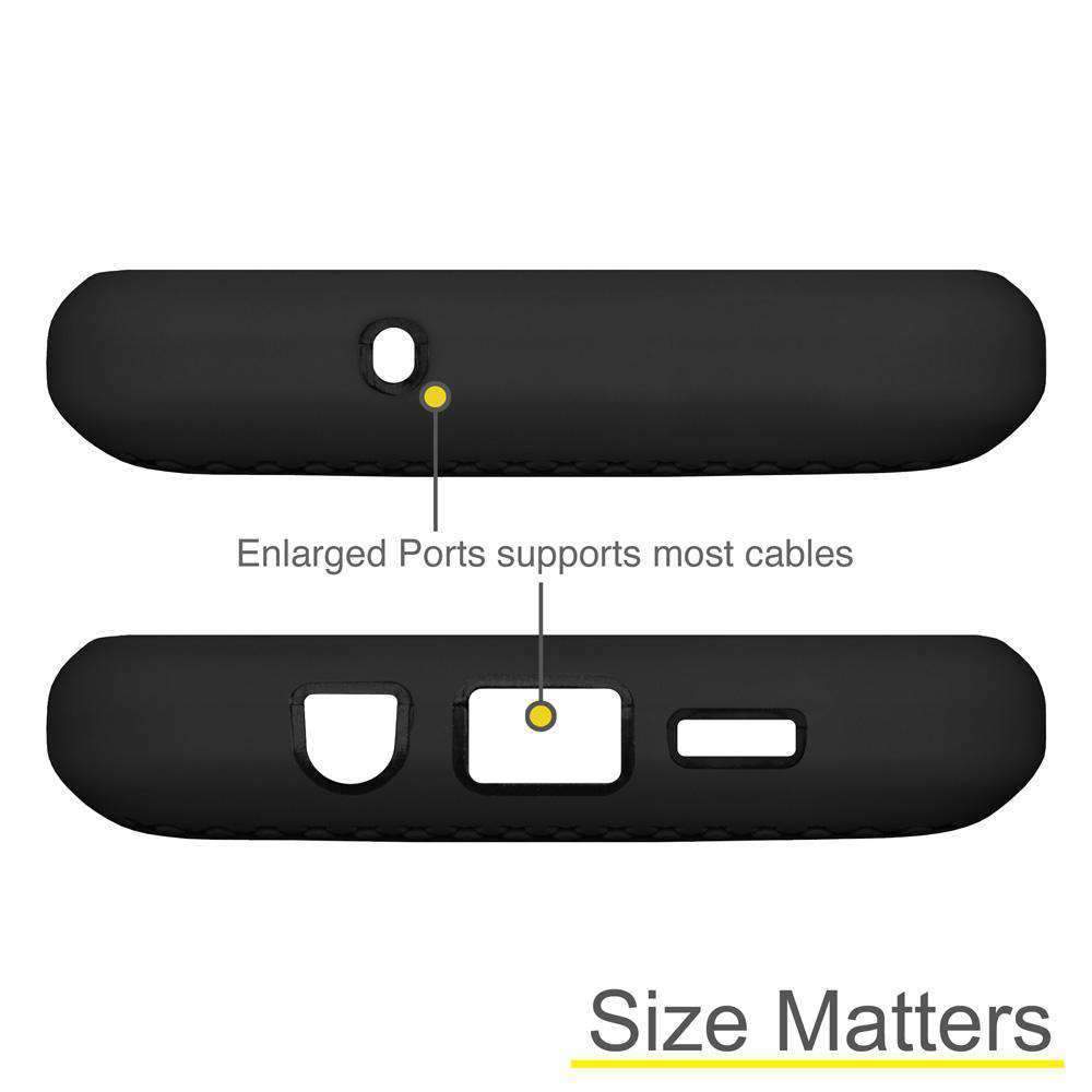 AMZER Dual Layer Hybrid KickStand Case for Samsung GALAXY S7 in black, showcasing its rugged design and built-in kickstand feature.