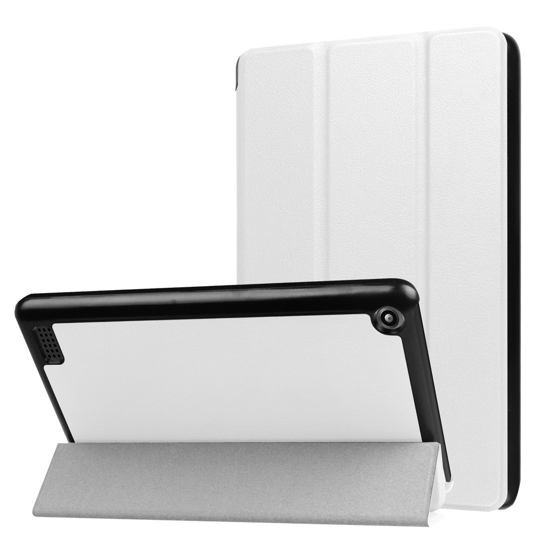 AMZER Flip Leather Case for Amazon tablet, showcasing its stylish design and functional features.
