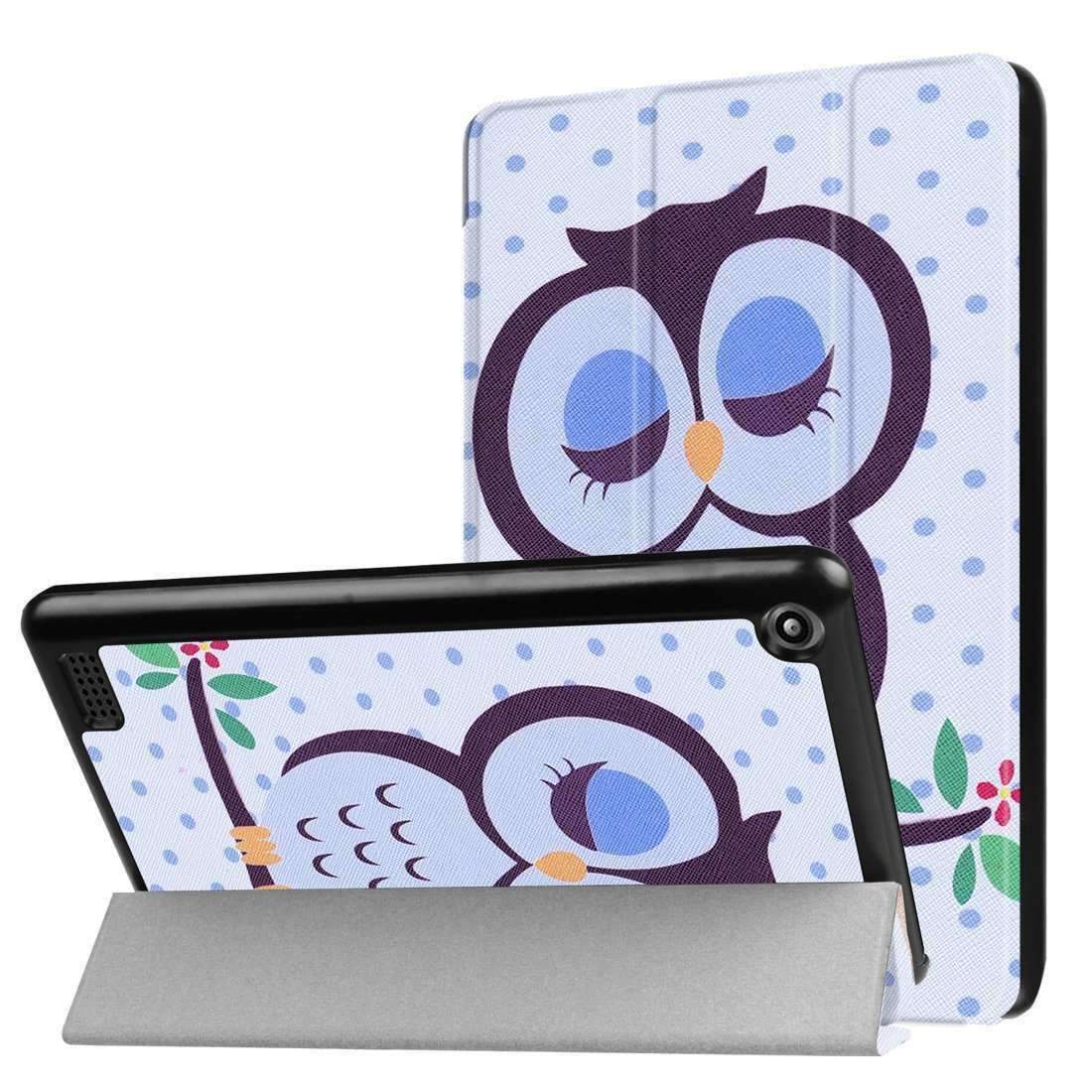 AMZER Flip Leather Case for tablets, featuring a stylish design with a three-folding holder and sleep/wake functionality.