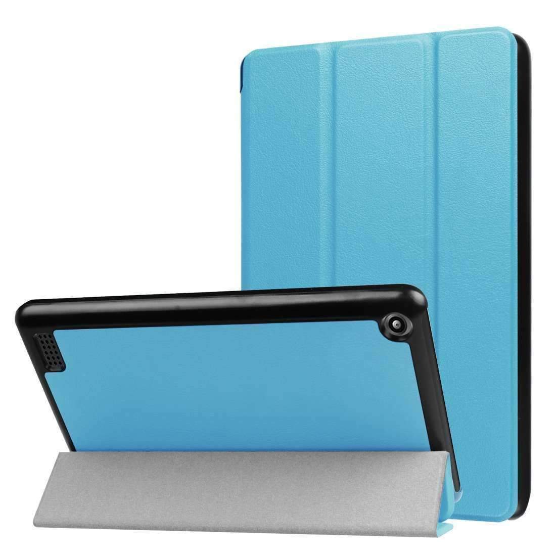 AMZER Flip Leather Case showcasing a stylish 3-fold design, perfect for tablet protection and functionality.