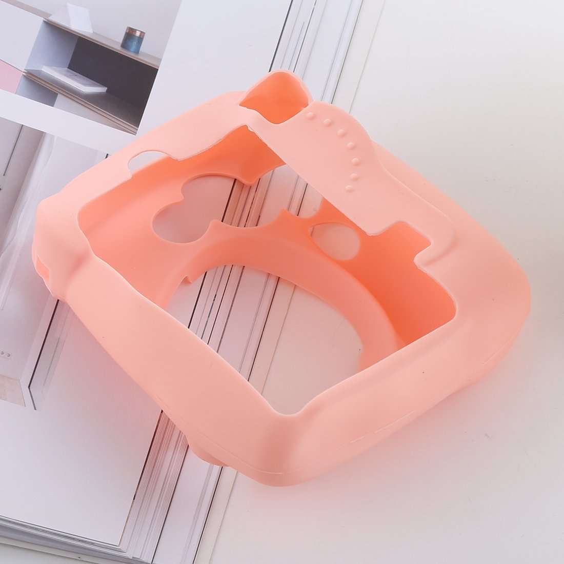 AMZER Fluorescent Soft Silicone Protective Case in vibrant colors for FUJIFILM instax mini cameras, showcasing its soft texture and snug fit.