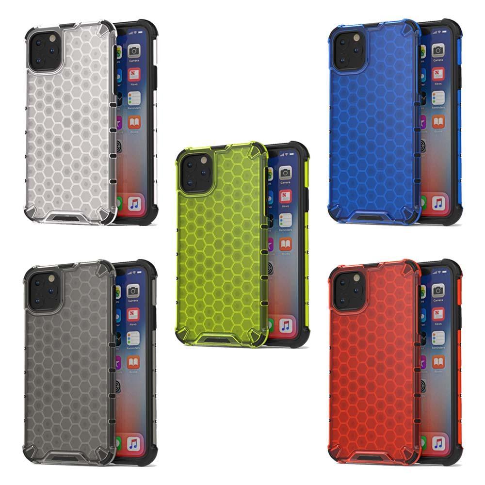 AMZER Honeycomb SlimGrip Hybrid Bumper Case for iPhone XIR in various colors showcasing its stylish honeycomb design and dual-layer protection.