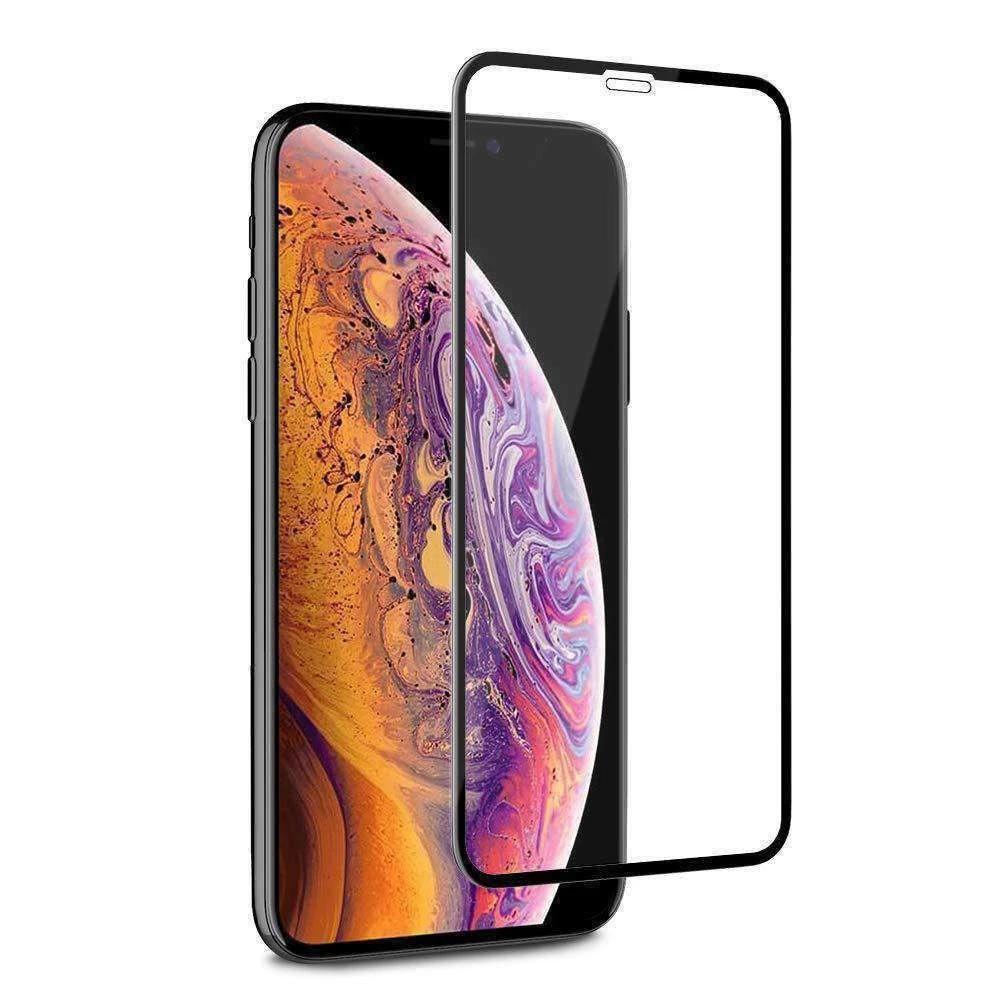 AMZER Kristal 9H Tempered Glass Edge2Edge Screen Protector for iPhone 11 Pro Max, showcasing its sleek design and protective features.