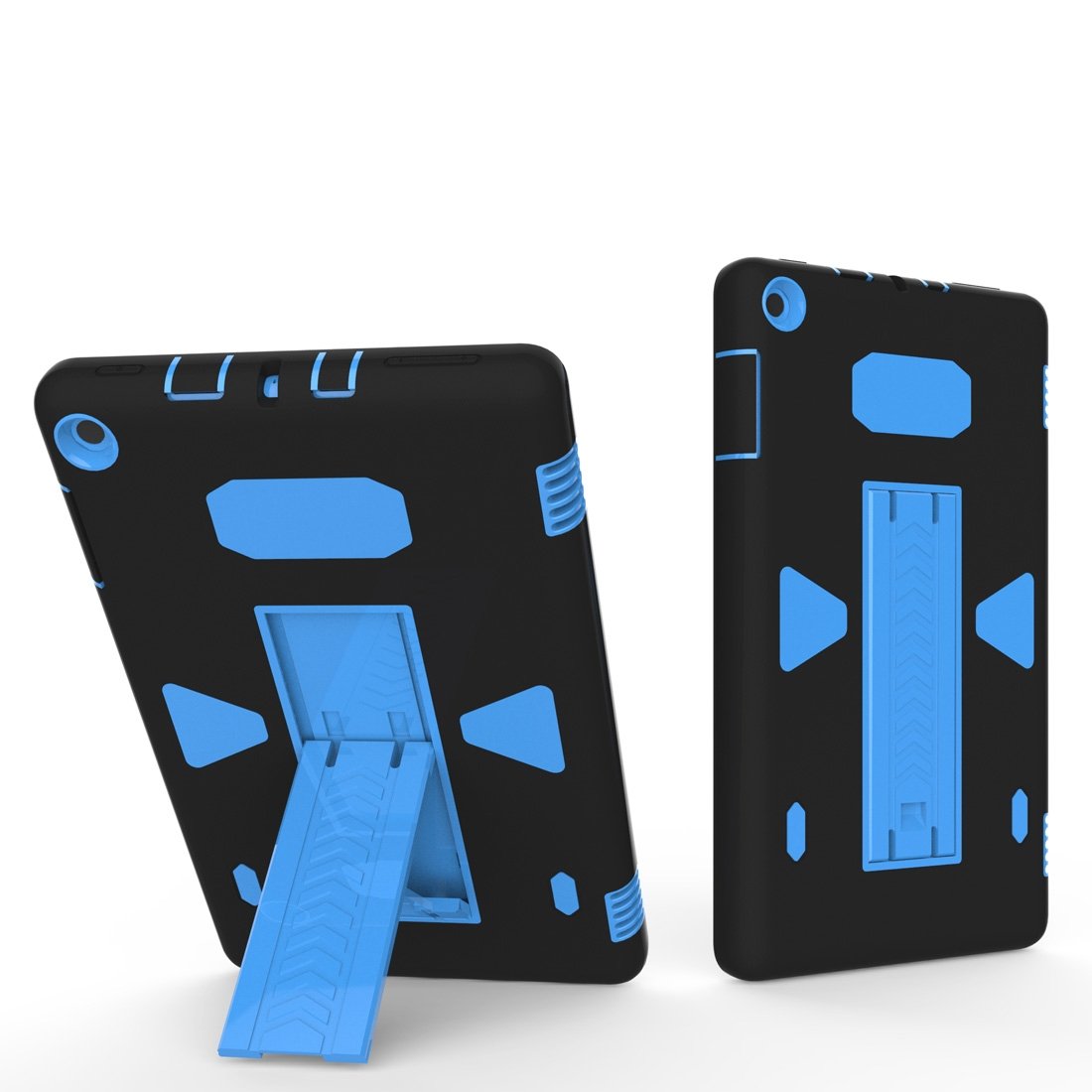 AMZER PC+Silicone Shockproof Protective Back Cover in black, showcasing its sleek design and durable materials for tablet protection.