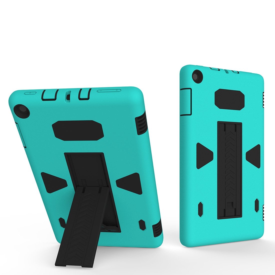 AMZER PC+Silicone Shockproof Protective Back Cover in black, showcasing its sleek design and durable materials, ideal for tablet protection.