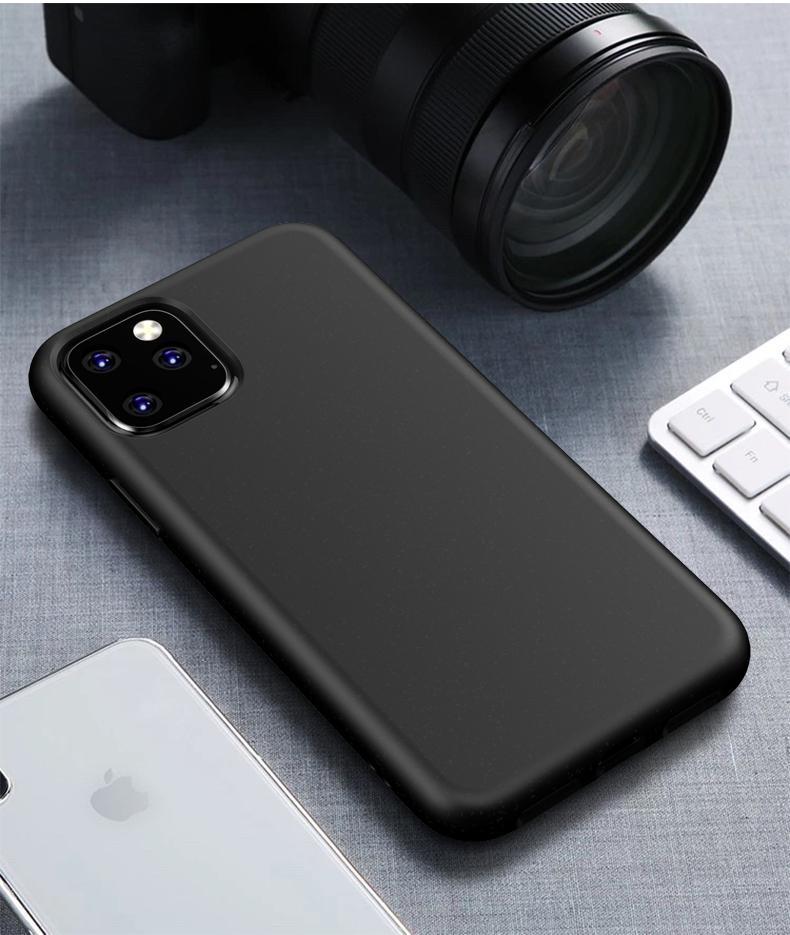 AMZER Pudding Soft TPU Skin Case for iPhone 11 Pro in Black, showcasing its sleek design and precise cutouts.
