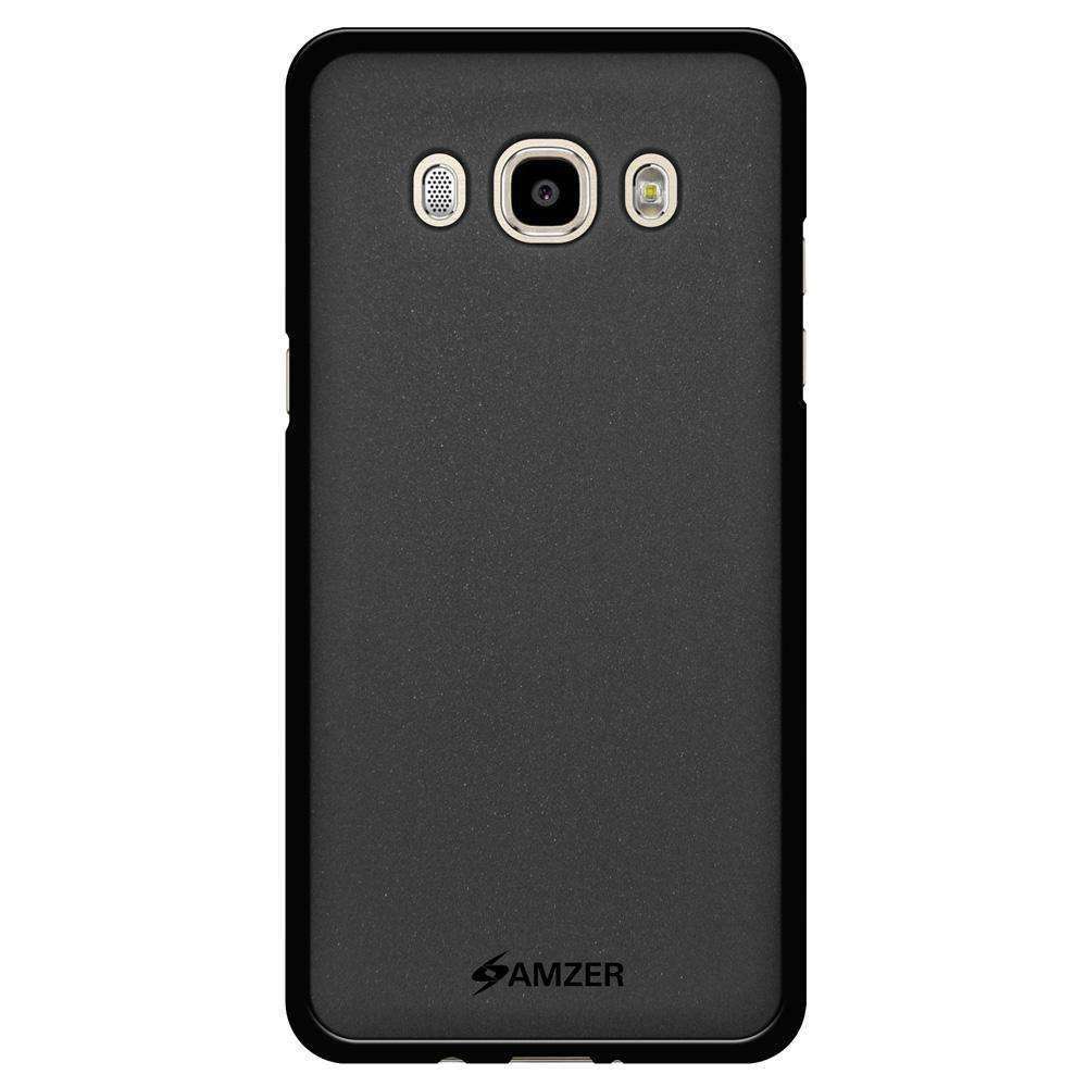 AMZER Pudding Soft TPU Skin Case for Samsung Galaxy J5 2016, showcasing its matte finish and glossy bumper design.
