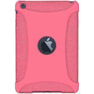 AMZER Shockproof Rugged Silicone Skin Jelly Case for Apple iPad Mini in black, showcasing its flexible design and textured grip.