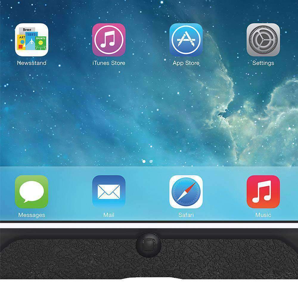 AMZER Shockproof Rugged Silicone Skin Jelly Case for Apple iPad Mini in black, showcasing its flexible design and textured grip.