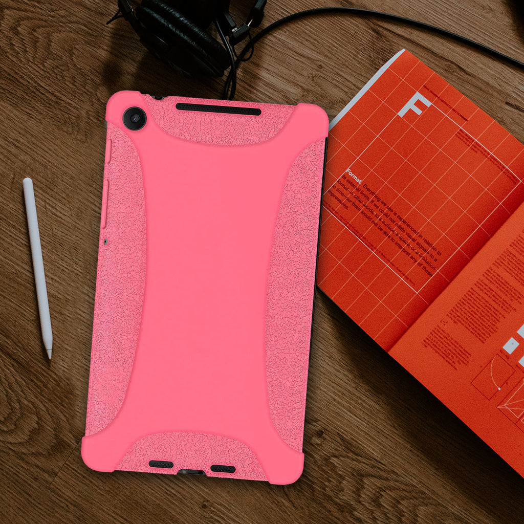 Amzer Shockproof Rugged Silicone Skin Jelly Case for Google New Nexus 7 in black, showcasing its flexible design and textured grip.