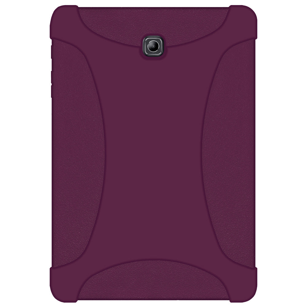 AMZER Shockproof Silicone Skin Jelly Case for Samsung GALAXY Tab S2, showcasing its flexible design and textured grip.