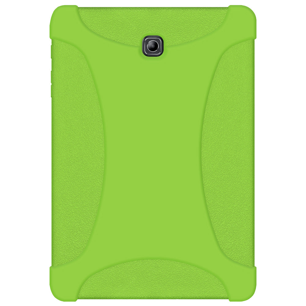 AMZER Shockproof Silicone Skin Jelly Case for Samsung GALAXY Tab S2, showcasing its flexible design and textured grip.
