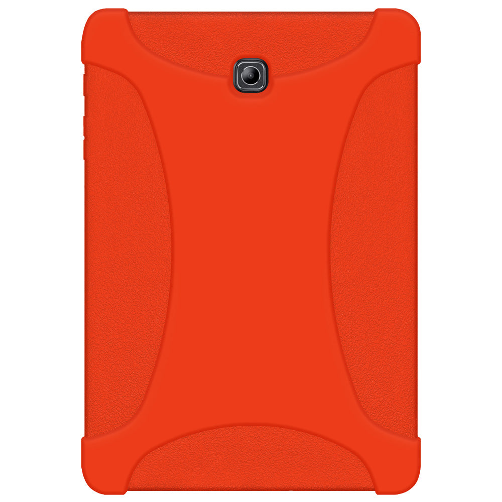AMZER Shockproof Silicone Skin Jelly Case for Samsung GALAXY Tab S2, showcasing its flexible design and textured grip.