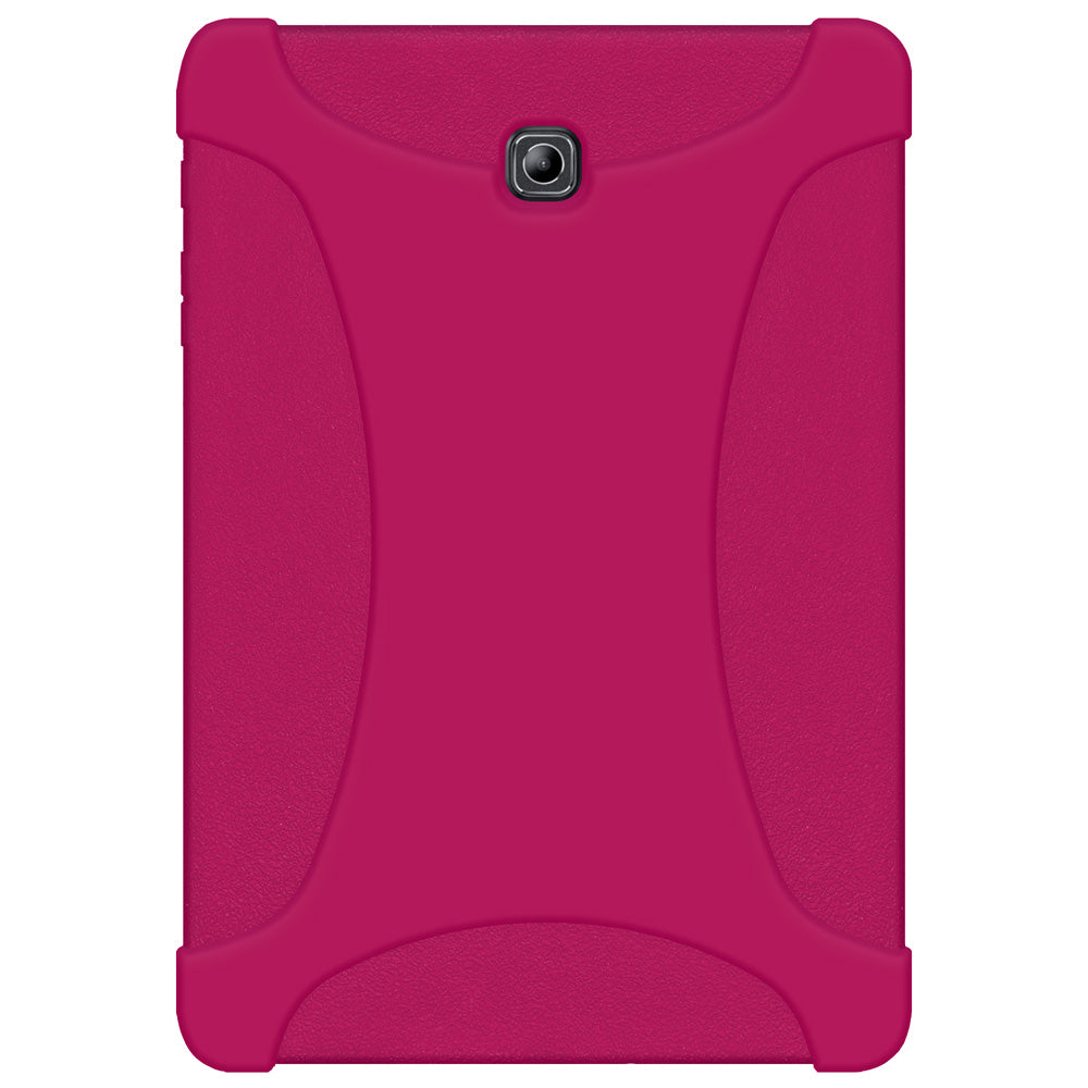 AMZER Shockproof Silicone Skin Jelly Case for Samsung GALAXY Tab S2, showcasing its flexible design and textured grip.