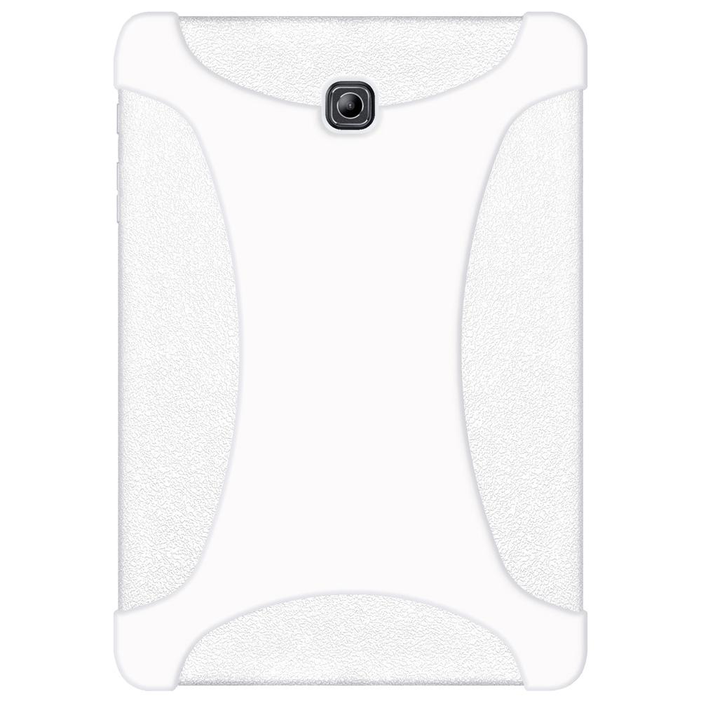 AMZER Shockproof Silicone Skin Jelly Case for Samsung GALAXY Tab S2, showcasing its flexible design and textured grip.