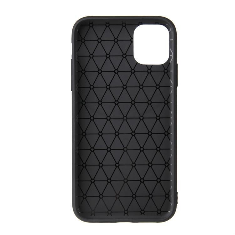 AMZER Shockproof Soft TPU Leather Protective Case for iPhone XI in black, showcasing its sleek design and textured grip.