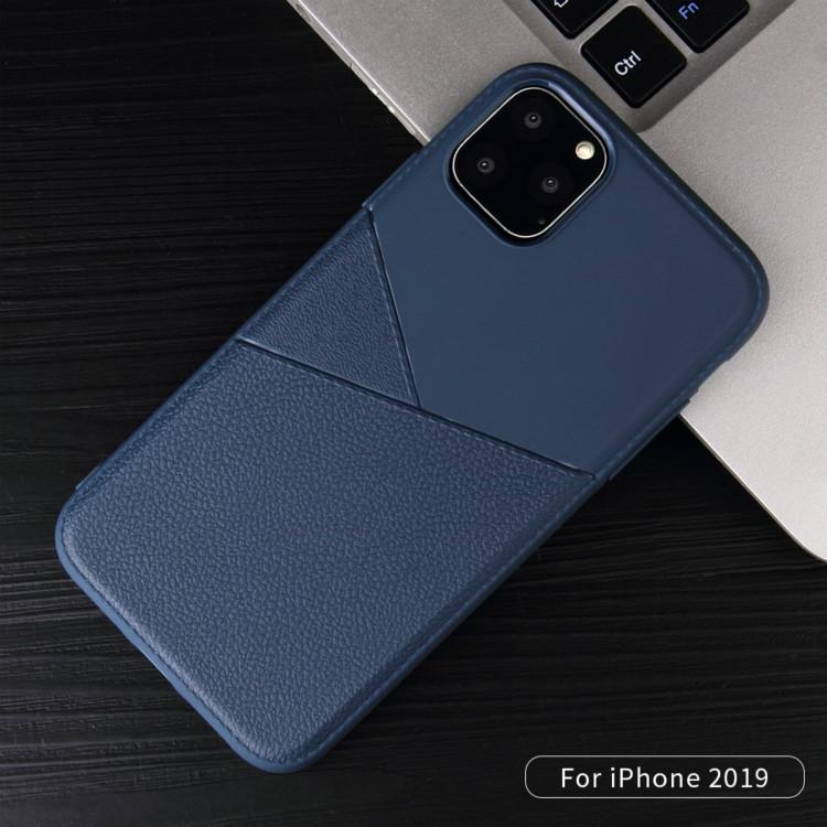 AMZER Shockproof Soft TPU Leather Protective Case for iPhone XI in black, showcasing its sleek design and textured grip.