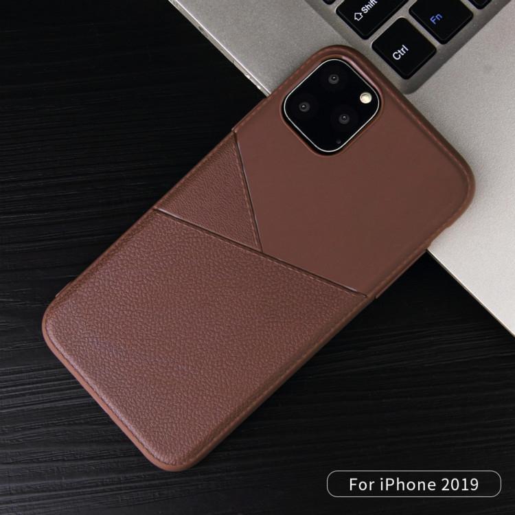 AMZER Shockproof Soft TPU Leather Protective Case for iPhone XI in black, showcasing its sleek design and textured grip.