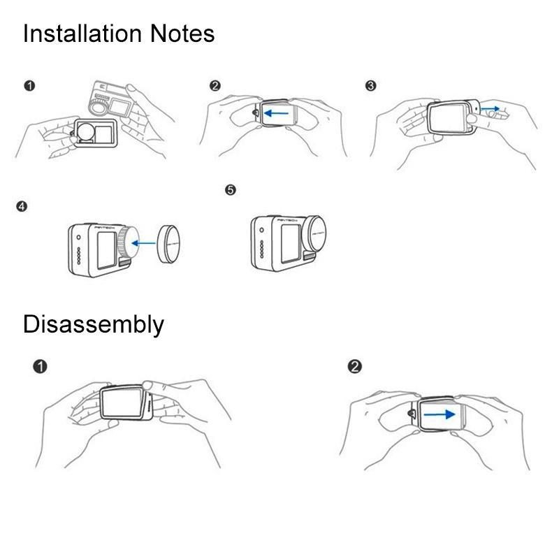 AMZER Silicone Protective Case for DJI Osmo Action, featuring lens cover and lanyards in black color.