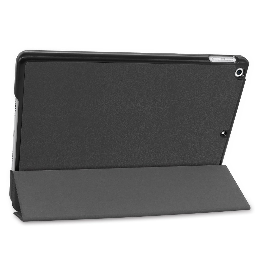 AMZER Texture Horizontal Flip Leather Case in black, designed for Apple iPad 10.2, showcasing its stylish and protective features.