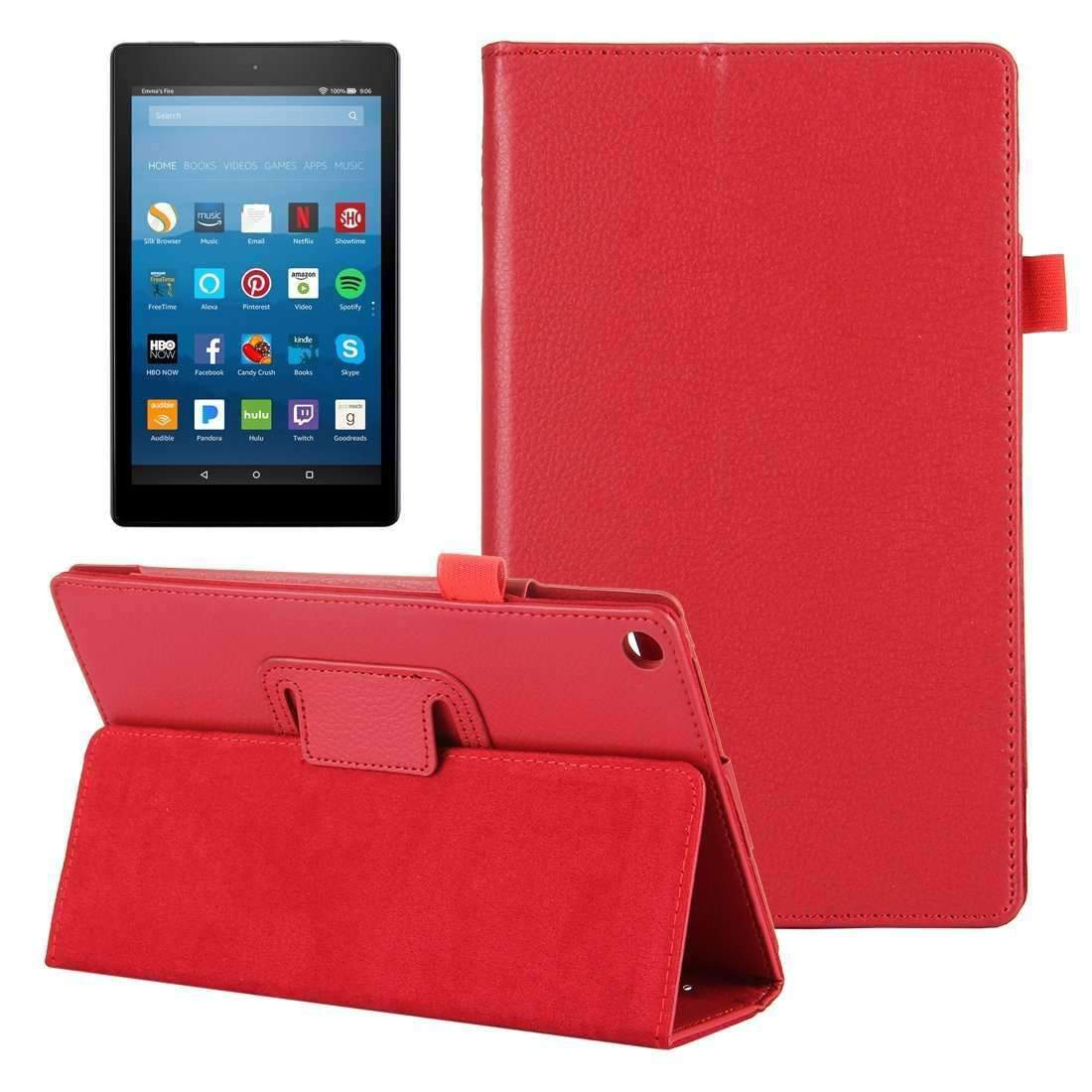AMZER Texture Horizontal Flip Leather Case for tablets, showcasing its sleek design and protective features.
