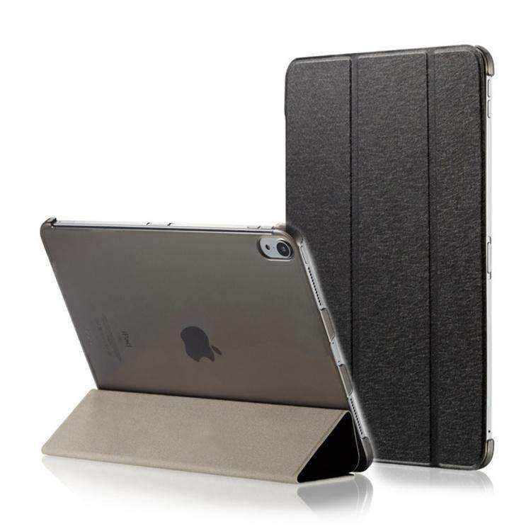 AMZER Texture PU Leather Smart Stand Cover for iPad Pro 11 (2018) in black, showcasing its sleek design and functionality.