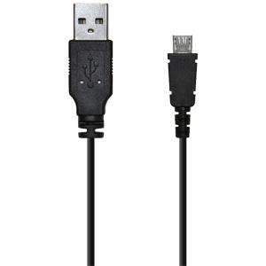 Amzer® Universal Micro USB to USB 2.0 Data Sync and Charge Cable, 2 ft long, black color, ideal for charging and data transfer.