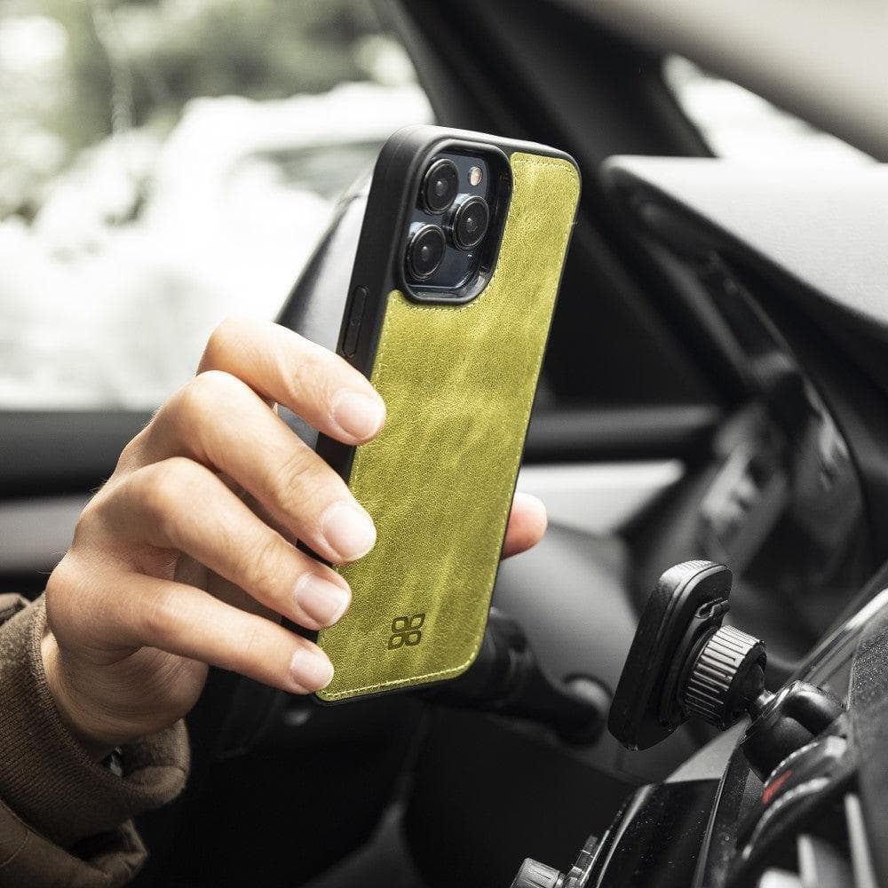 Colorful detachable leather wallet case for Apple iPhone 13 Pro Max, featuring card slots and a kick-stand.