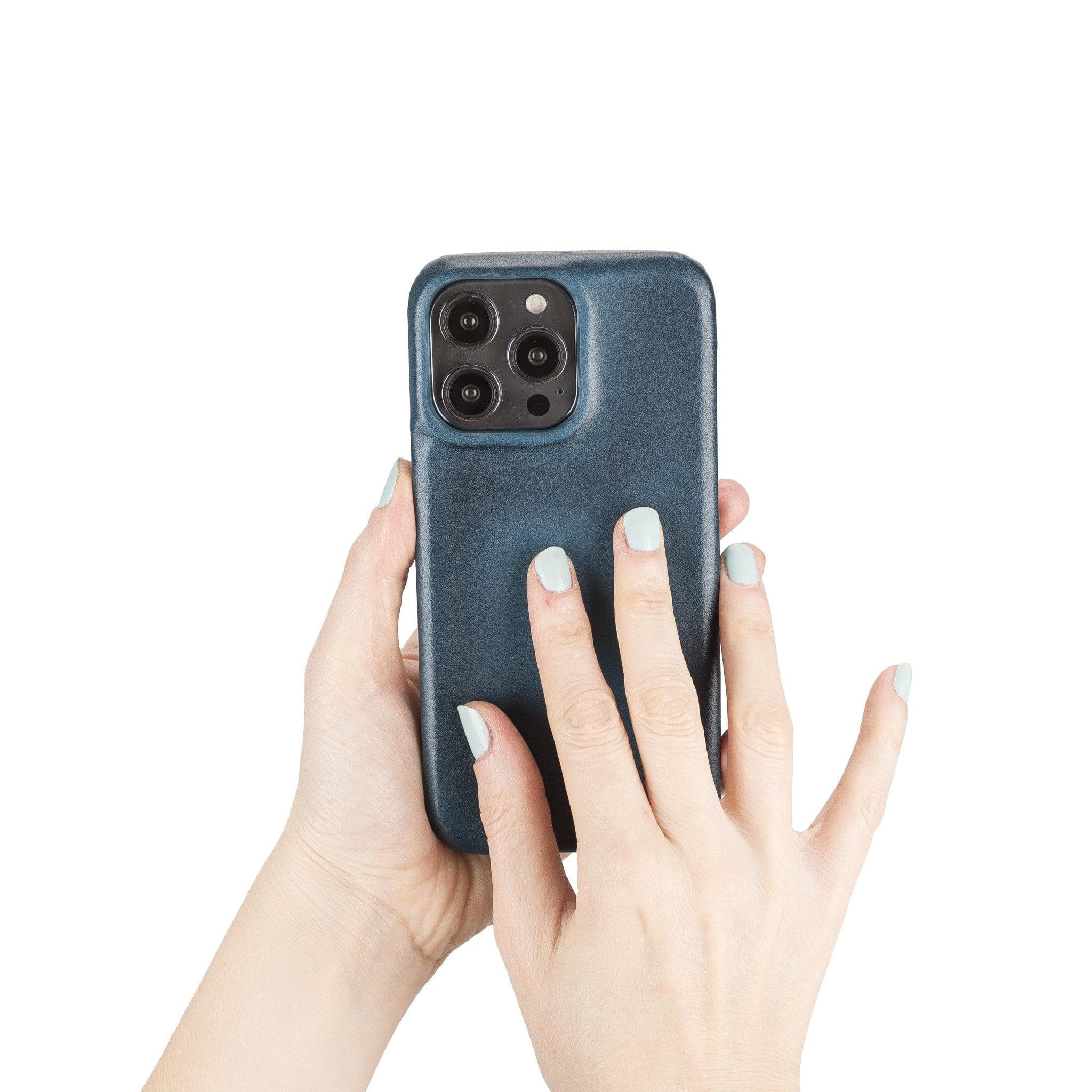 Apple iPhone 14 Series Full Leather Coating Back Cover in premium leather, showcasing its elegant design and high-quality craftsmanship.