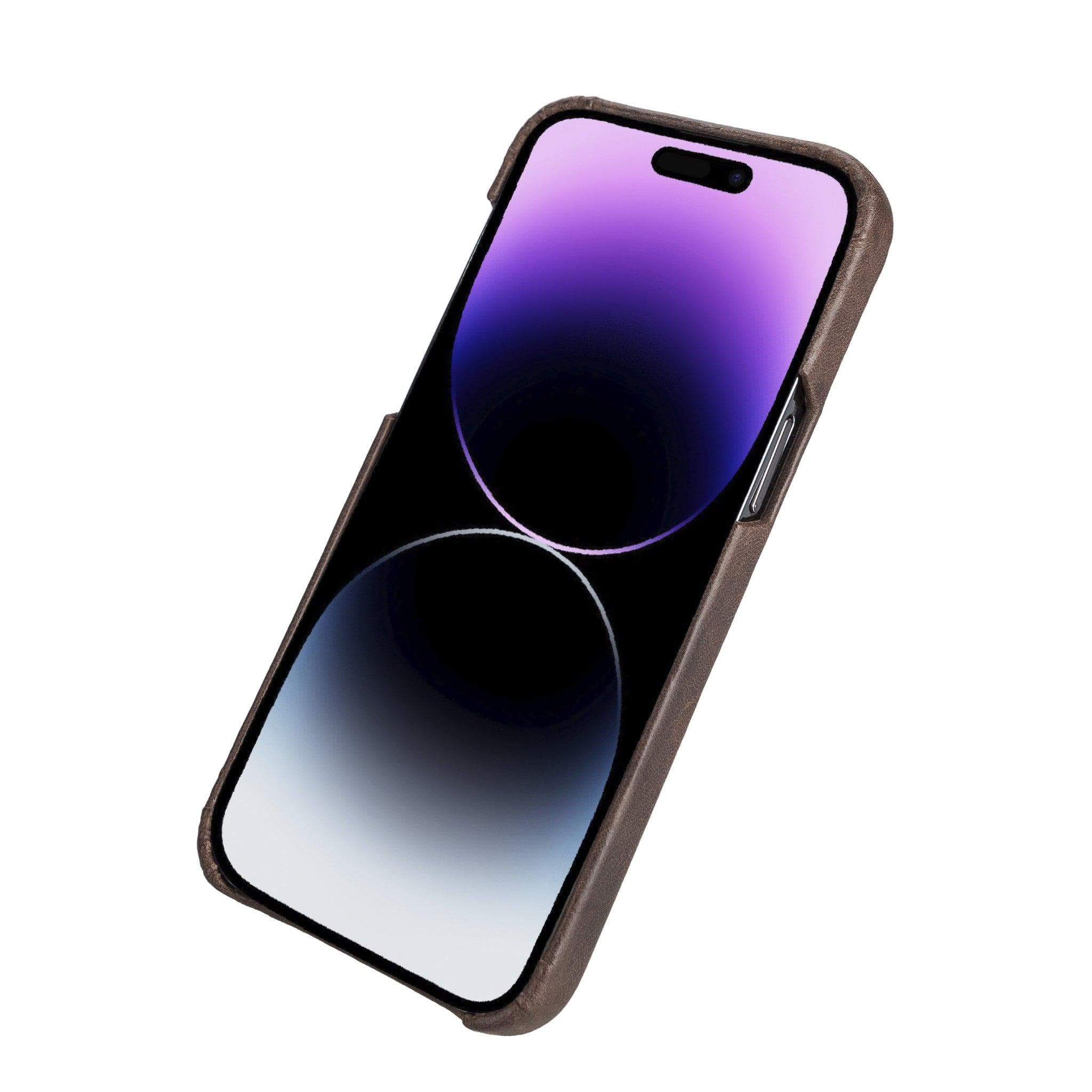 Apple iPhone 14 Series Full Leather Coating Back Cover in premium leather, showcasing its elegant design and high-quality craftsmanship.