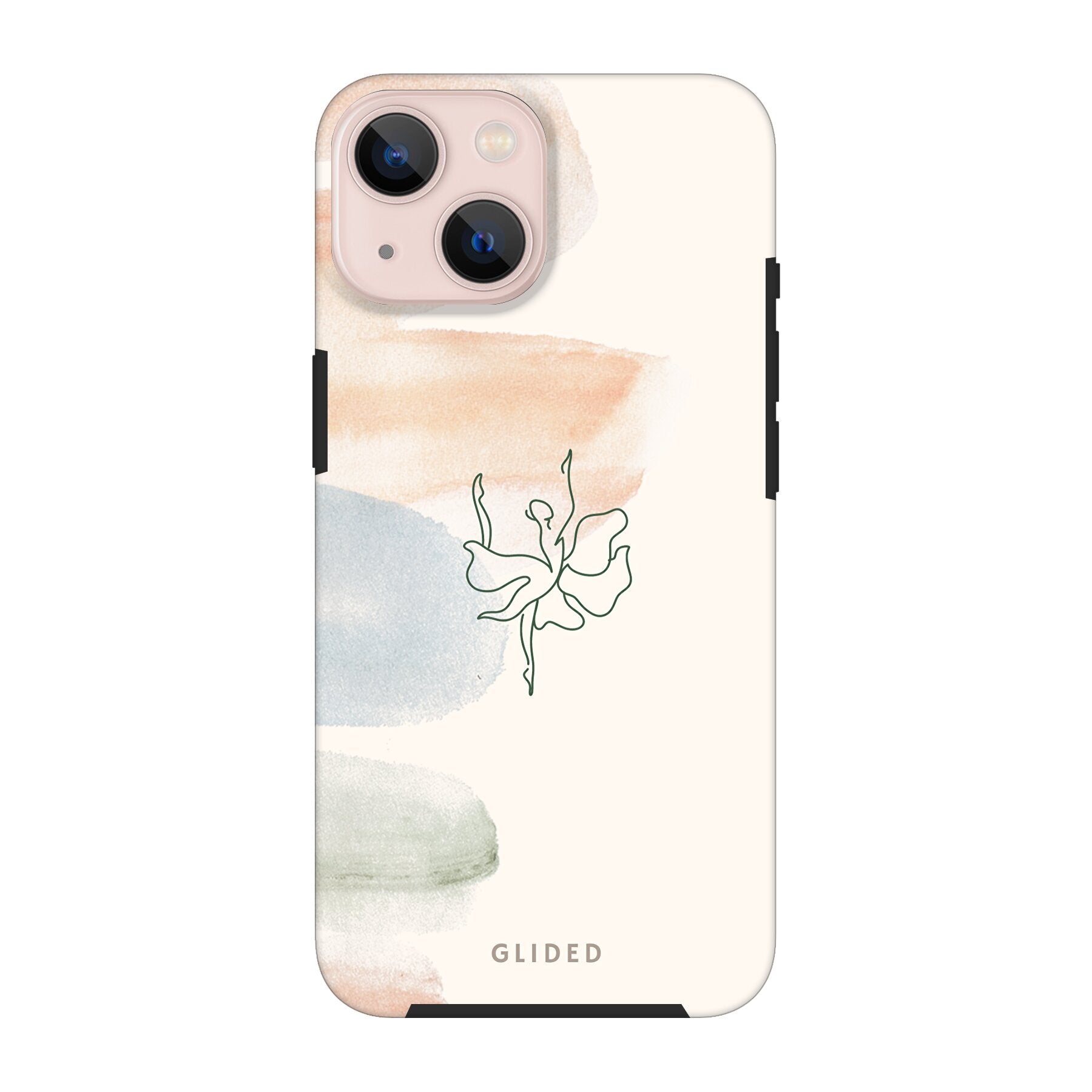 Aquarelle iPhone 13 Handyhülle mit Ballerina und pastellfarbenem Design, bietet eleganten Schutz und Stil.