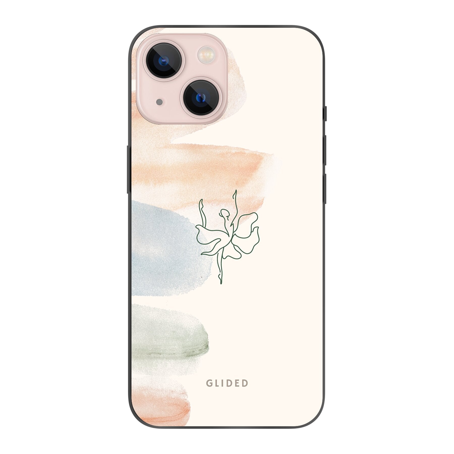 Aquarelle iPhone 13 Handyhülle mit Ballerina und pastellfarbenem Design, bietet eleganten Schutz und Stil.
