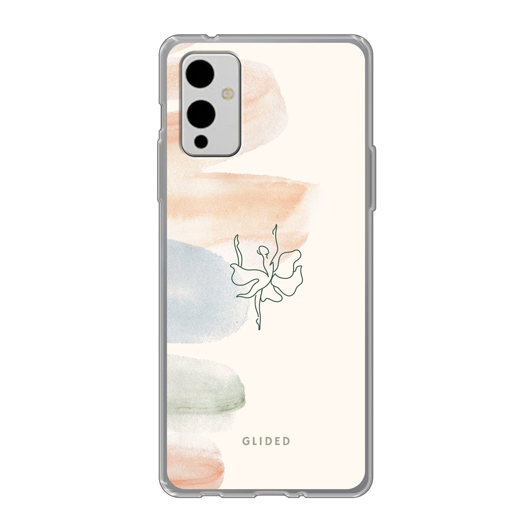 Aquarelle Handyhülle für OnePlus 9 mit zarten Pastellfarben und einer eleganten Ballerina, die Kunst und Schutz vereint.