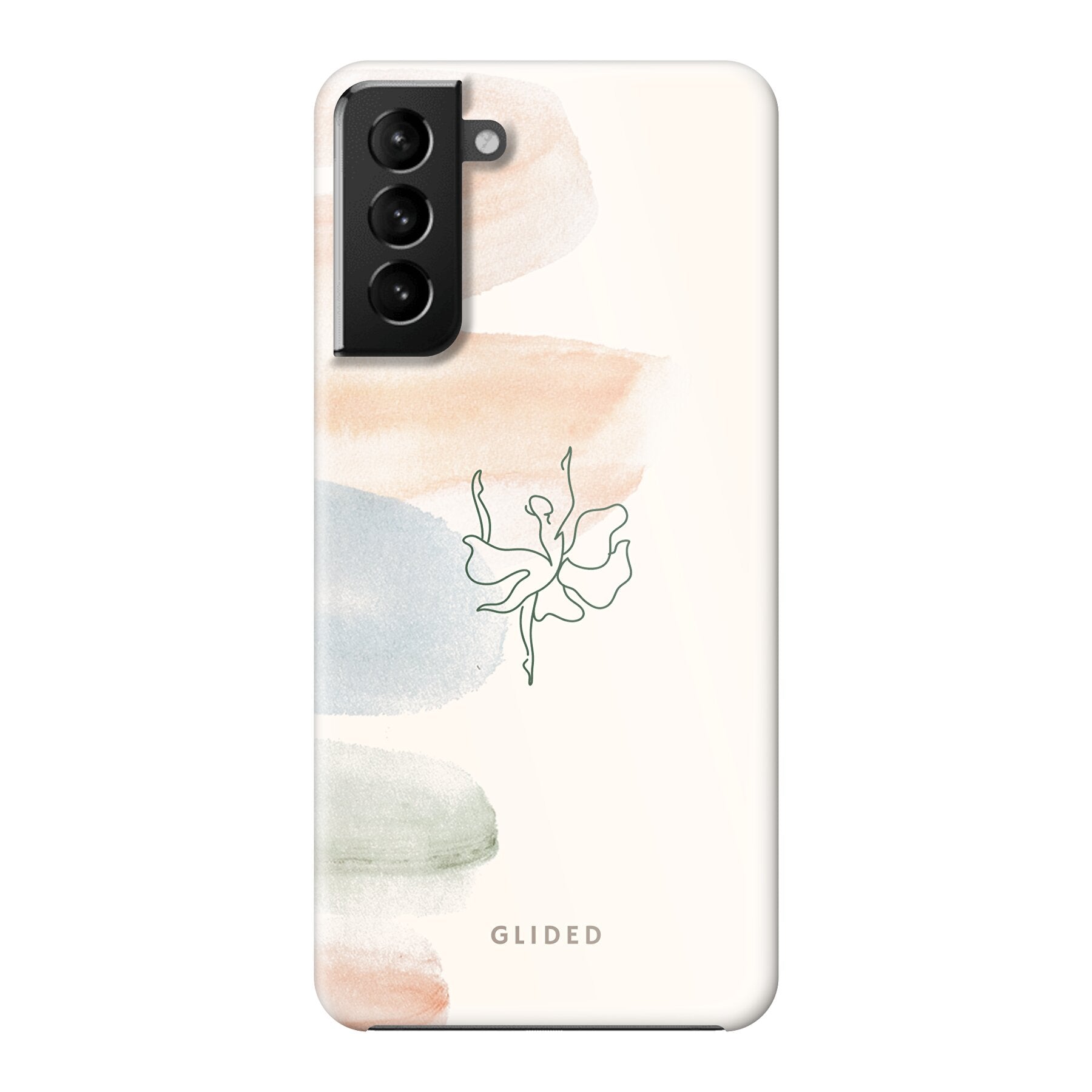 Aquarelle Handyhülle für Samsung Galaxy S21 Plus 5G mit zarten Pastellfarben und einer eleganten Ballerina im Design.