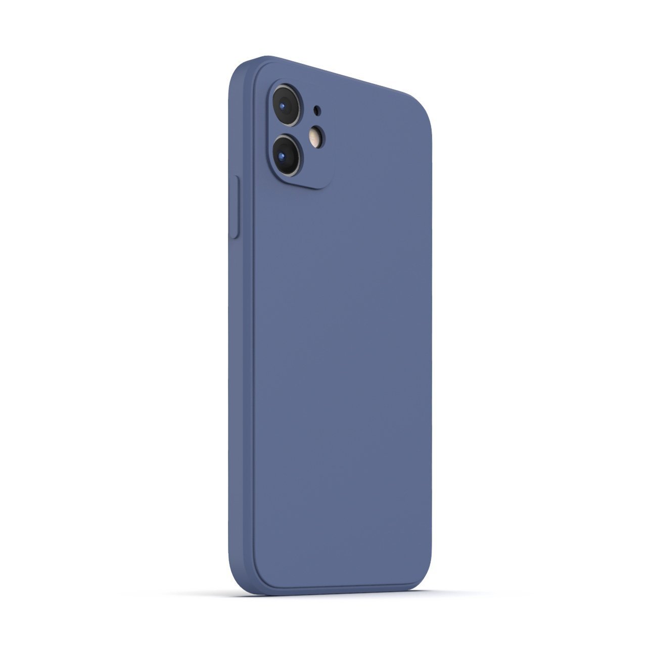 Ash Blue iPhone 11 Case made from durable Liquid Silicone with a soft microfiber lining, showcasing its elegant design and protective features.