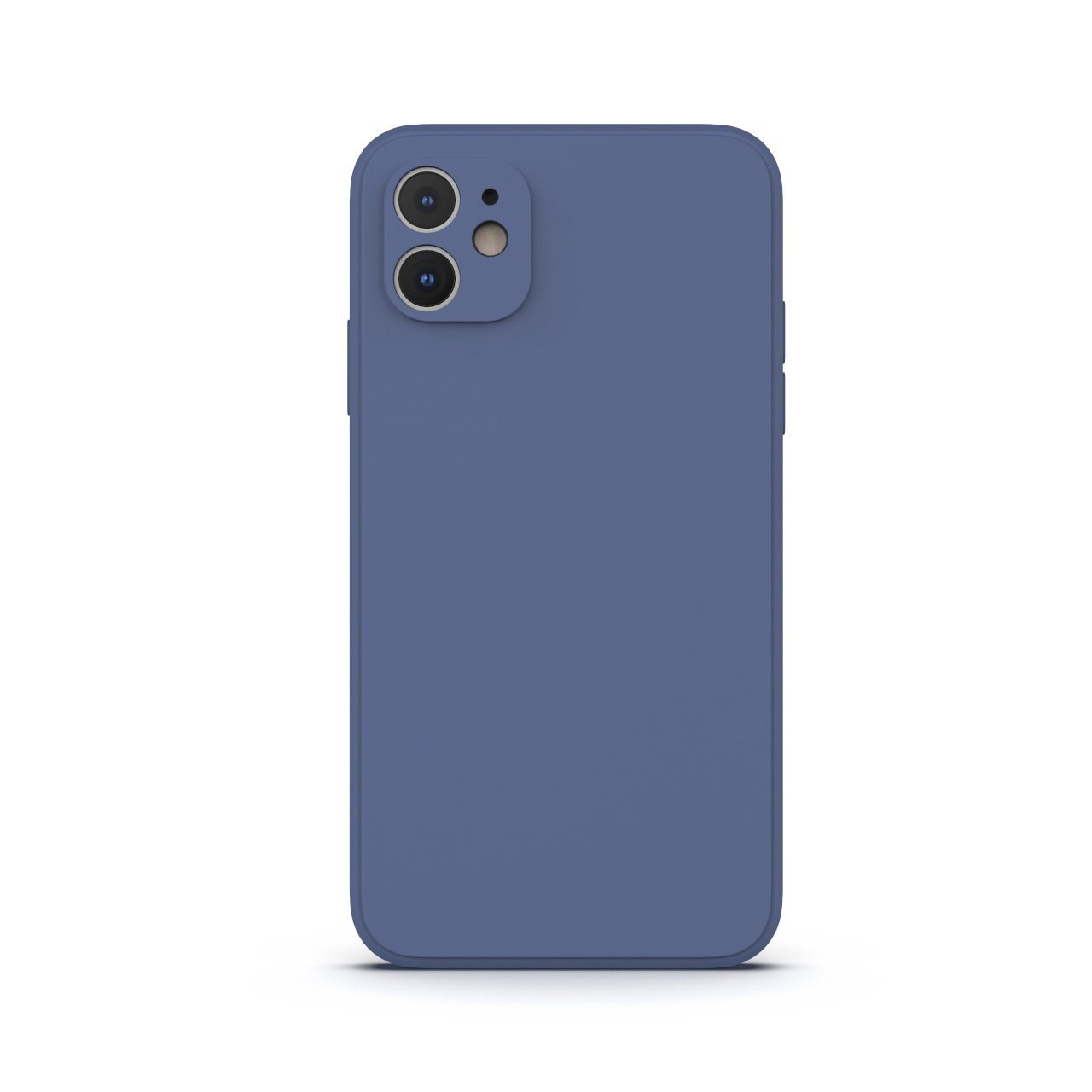 Ash Blue iPhone 11 Case made from durable Liquid Silicone with a soft microfiber lining, showcasing its elegant design and protective features.