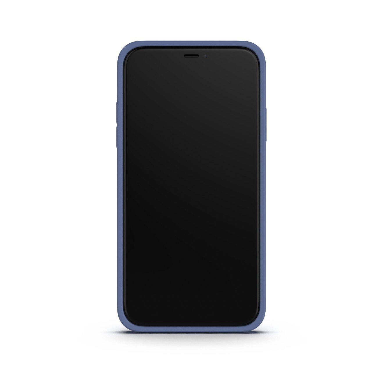 Ash Blue iPhone 11 Case made from durable Liquid Silicone with a soft microfiber lining, showcasing its elegant design and protective features.