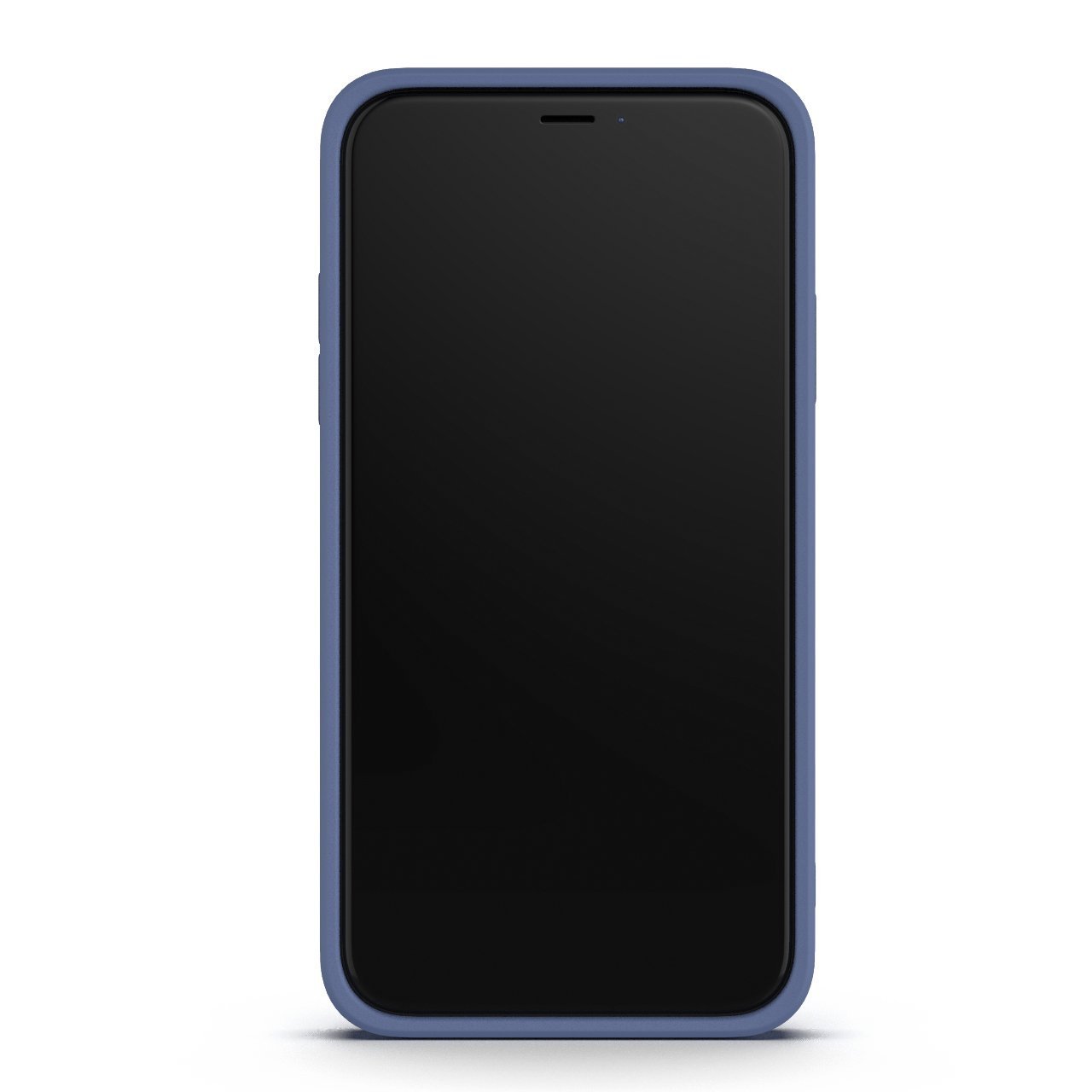 Ash Blue iPhone XR Case made from durable Liquid Silicone with soft microfiber lining, showcasing its sleek design and protective features.
