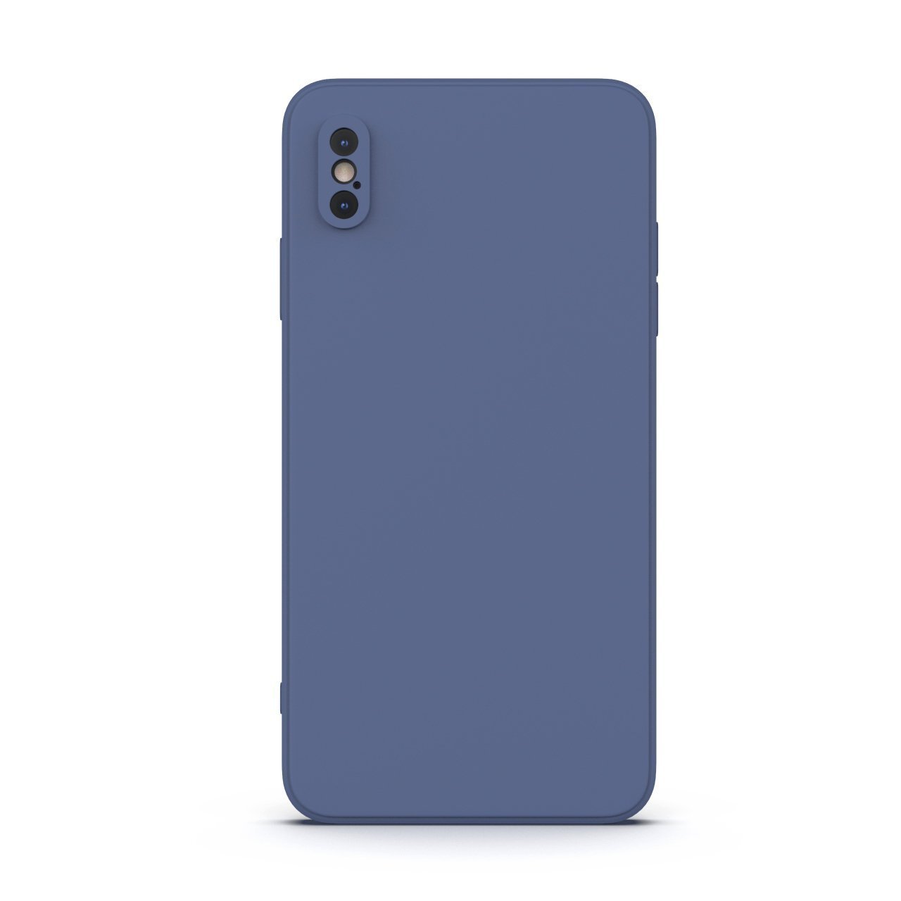 Ash Blue iPhone XS Max Case made from durable Liquid Silicone with a soft microfiber lining, showcasing its elegant design and protective features.