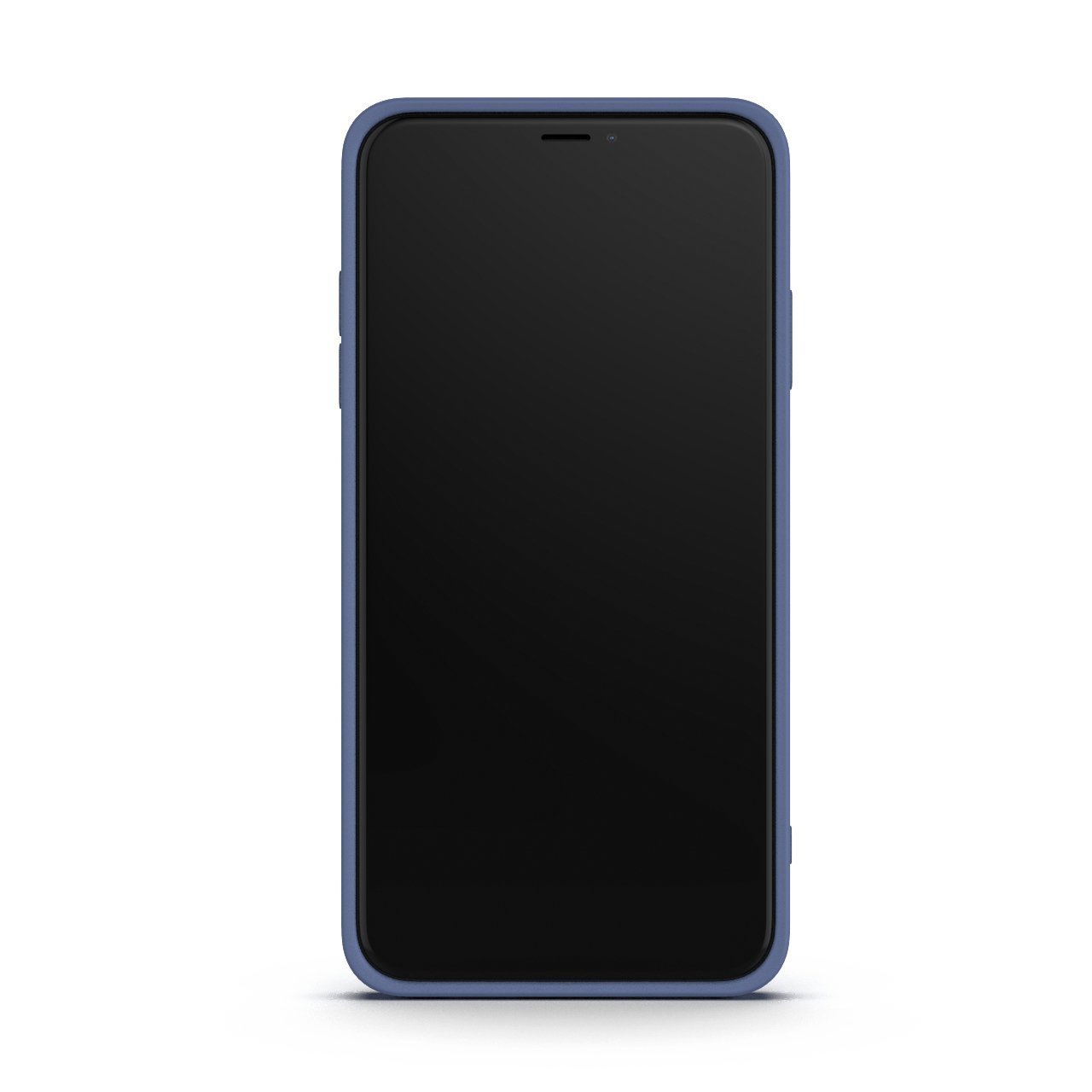 Ash Blue iPhone XS Max Case made from durable Liquid Silicone with a soft microfiber lining, showcasing its elegant design and protective features.