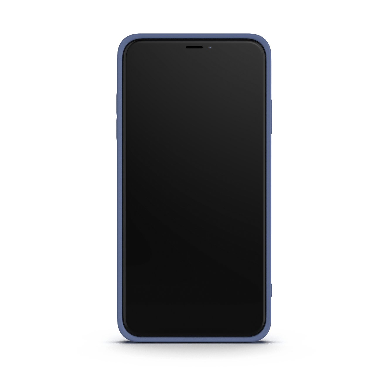 Ash Blue iPhone XS Max Case made from durable Liquid Silicone with a soft microfiber lining, showcasing its elegant design and protective features.