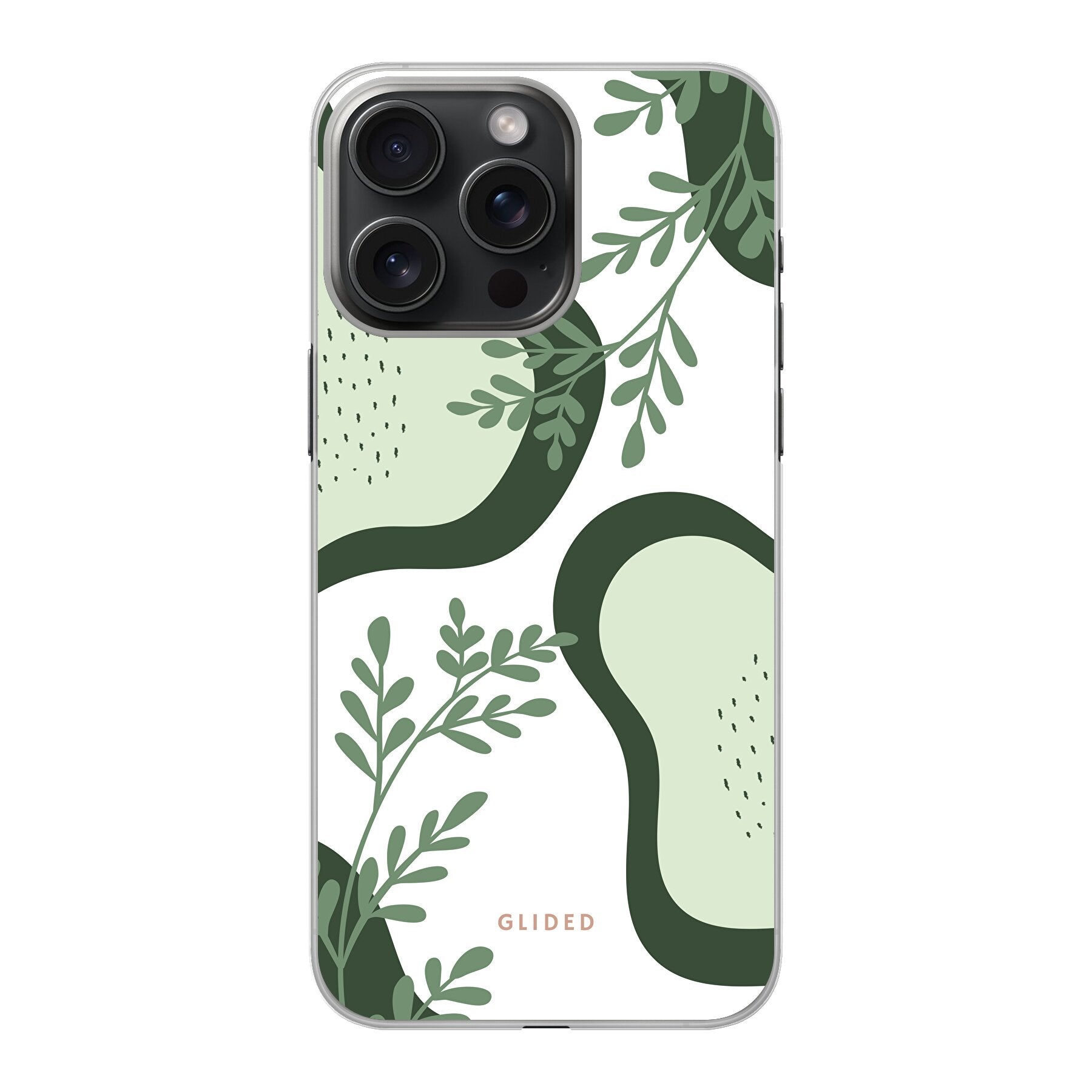 Farbenfrohe Avocado iPhone 15 Pro Handyhülle mit abstraktem Design, das lebendige Avokados zeigt.